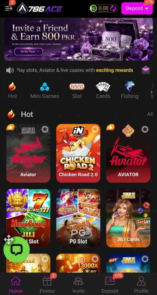 786ace game interface