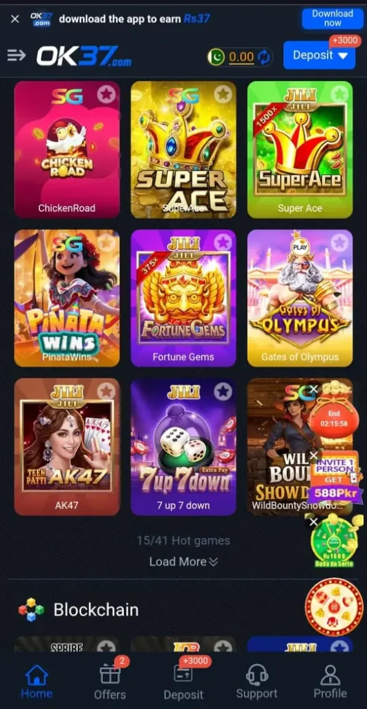 OK37 game interface